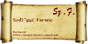 Szügyi Ferenc névjegykártya