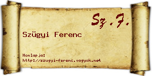 Szügyi Ferenc névjegykártya